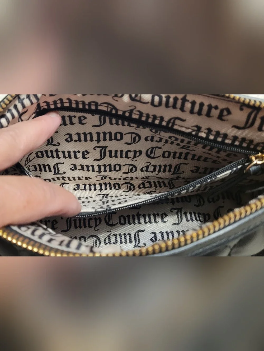 Juicy Couture Black Quilted Heart Logo Crossbody